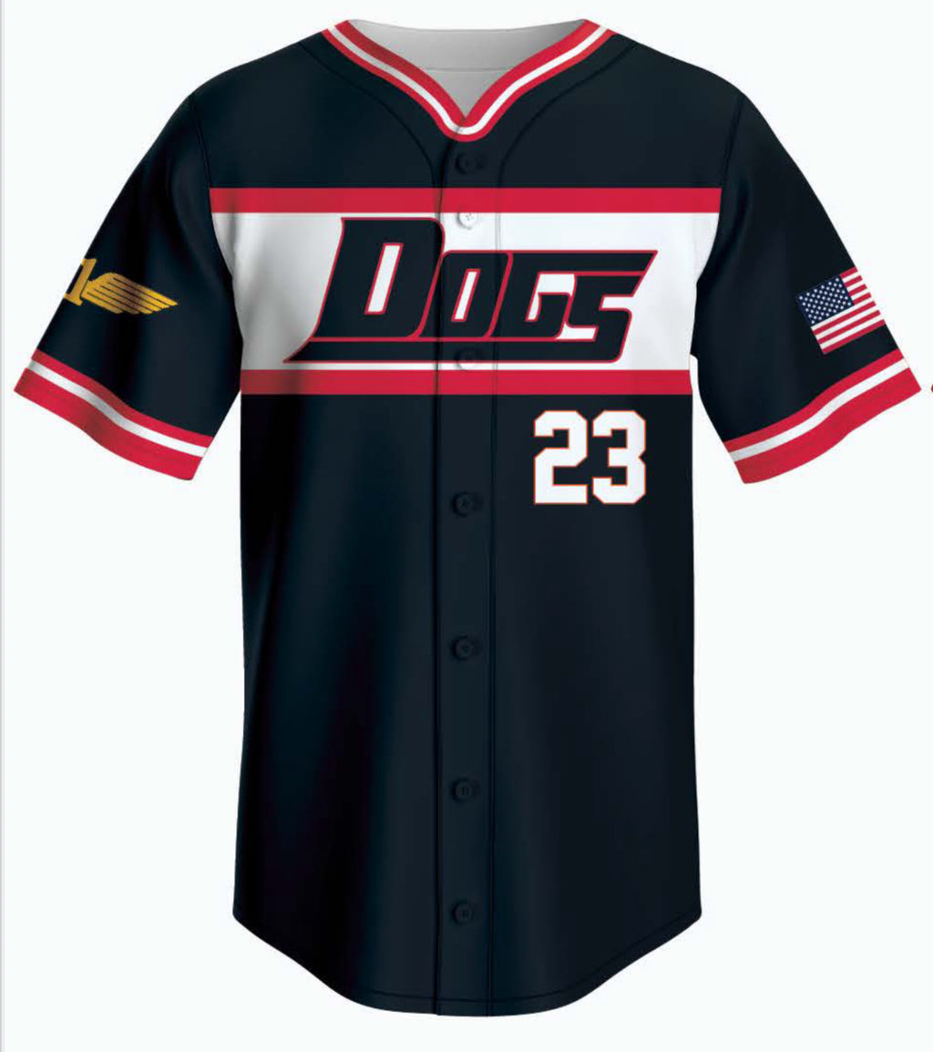 Dogs Black Button Down Uniform Jersey