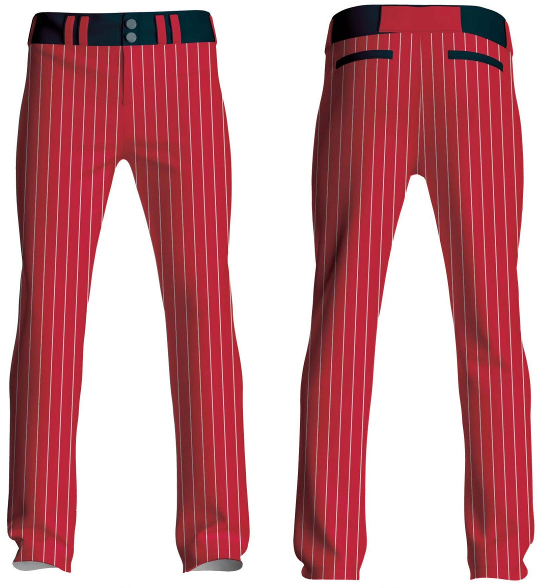 Red Pinstriped Pro Fit Uniform Pants