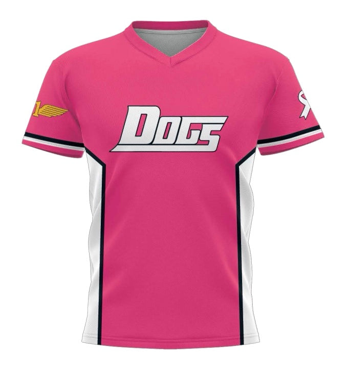Dog's Pink Out V-Neck Jersey (9U-13U)